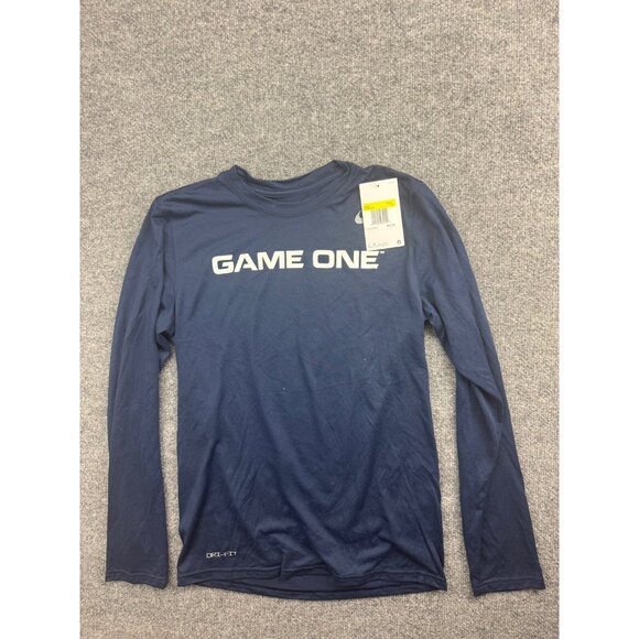 Nike Dri-Fit Game One Training Tee Men's Small Blue Long Sleeve NWT - Picture 1 of 9